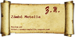 Zámbó Metella névjegykártya